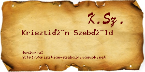 Krisztián Szebáld névjegykártya